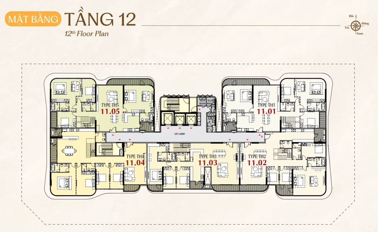 Mặt bằng tầng 12 tophouse