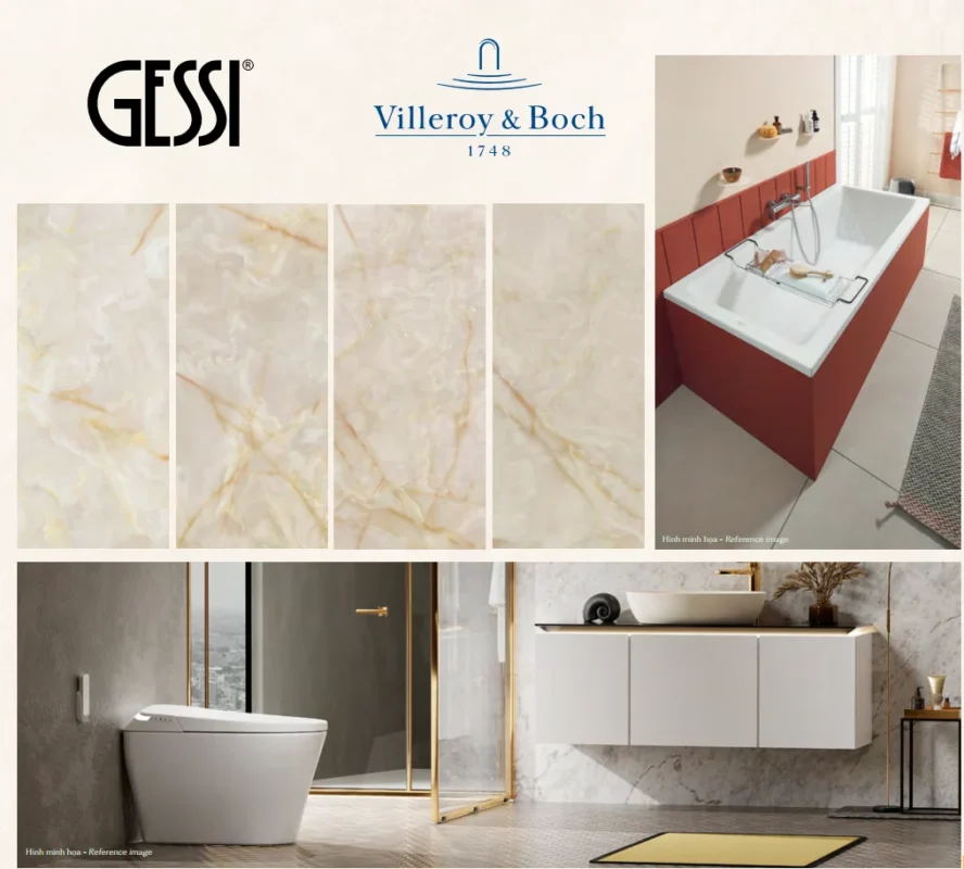 Vật liệu bàn giao căn hộ The Sculptura đến từ thương hiệu Gessi và Villeroy & Boch