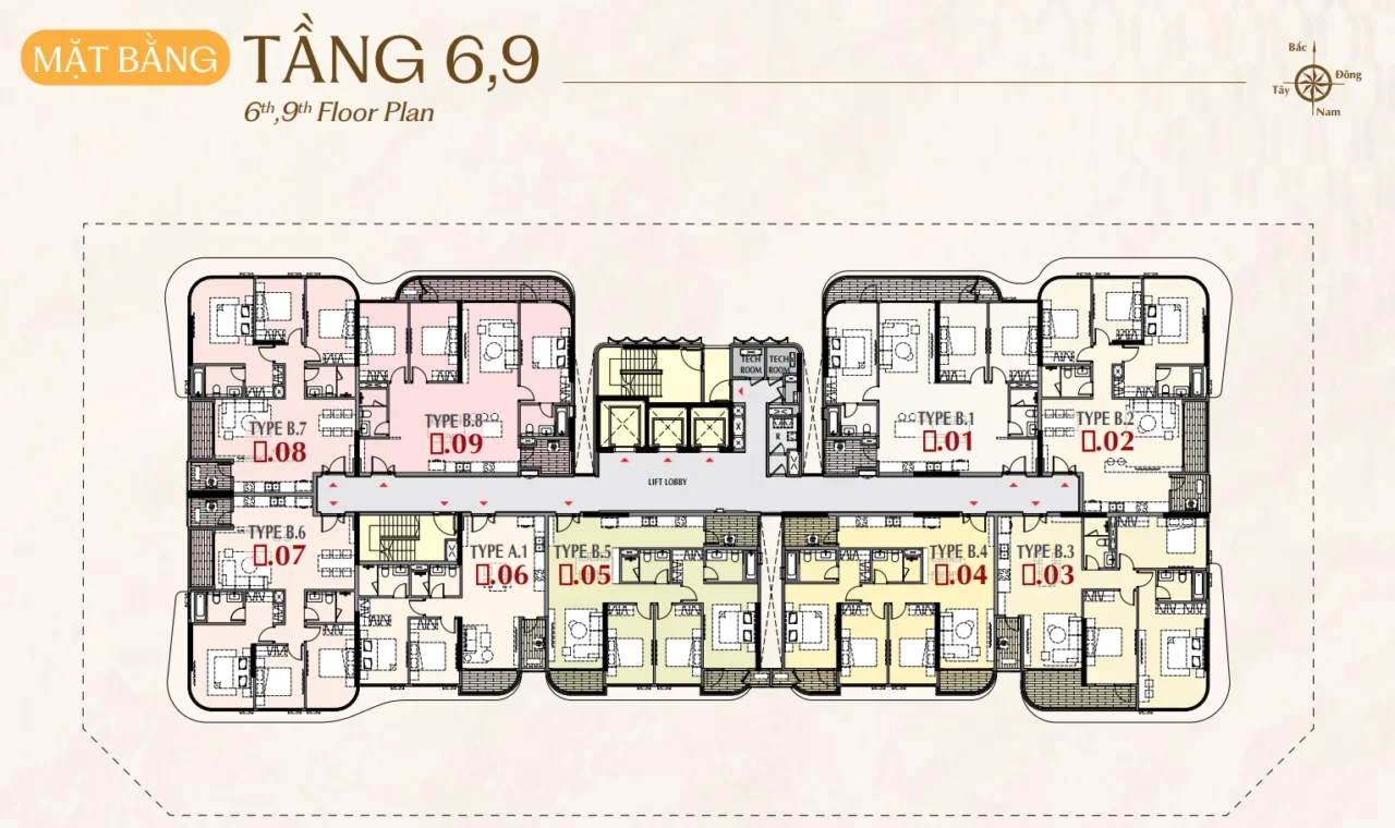 Mặt bằng tầng 6-9