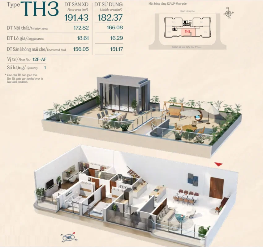 Thiết kế căn hộ tophouse 