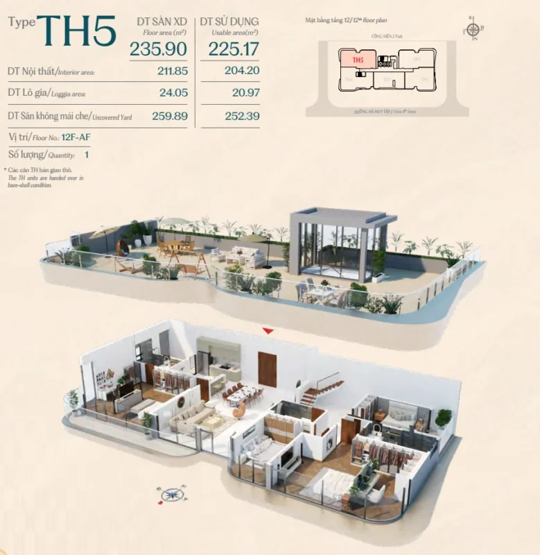 Thiết kế căn hộ tophouse 