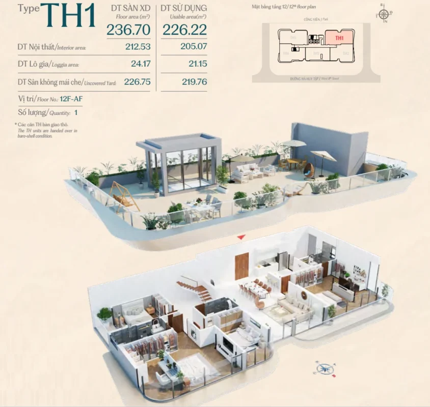 Thiết kế căn hộ tophouse 